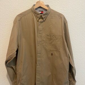 Tommy Hilfiger Men's Tan Button-Up Shirt